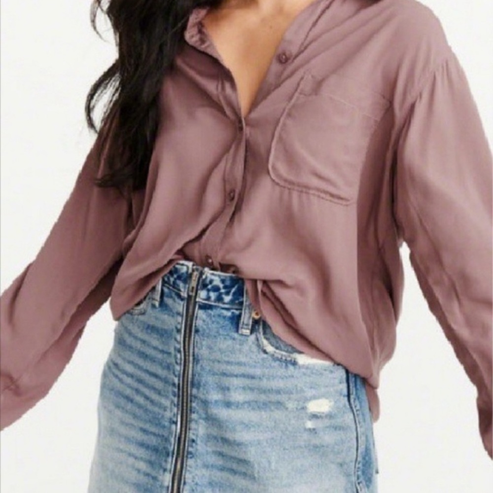 Abercrombie & Fitch Purple Boyfriend Button Up